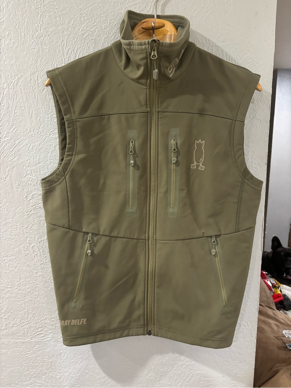 Dive Bomb Industries EXO Softshell Full Zip Up Hunting Vest in Covert green Sz S